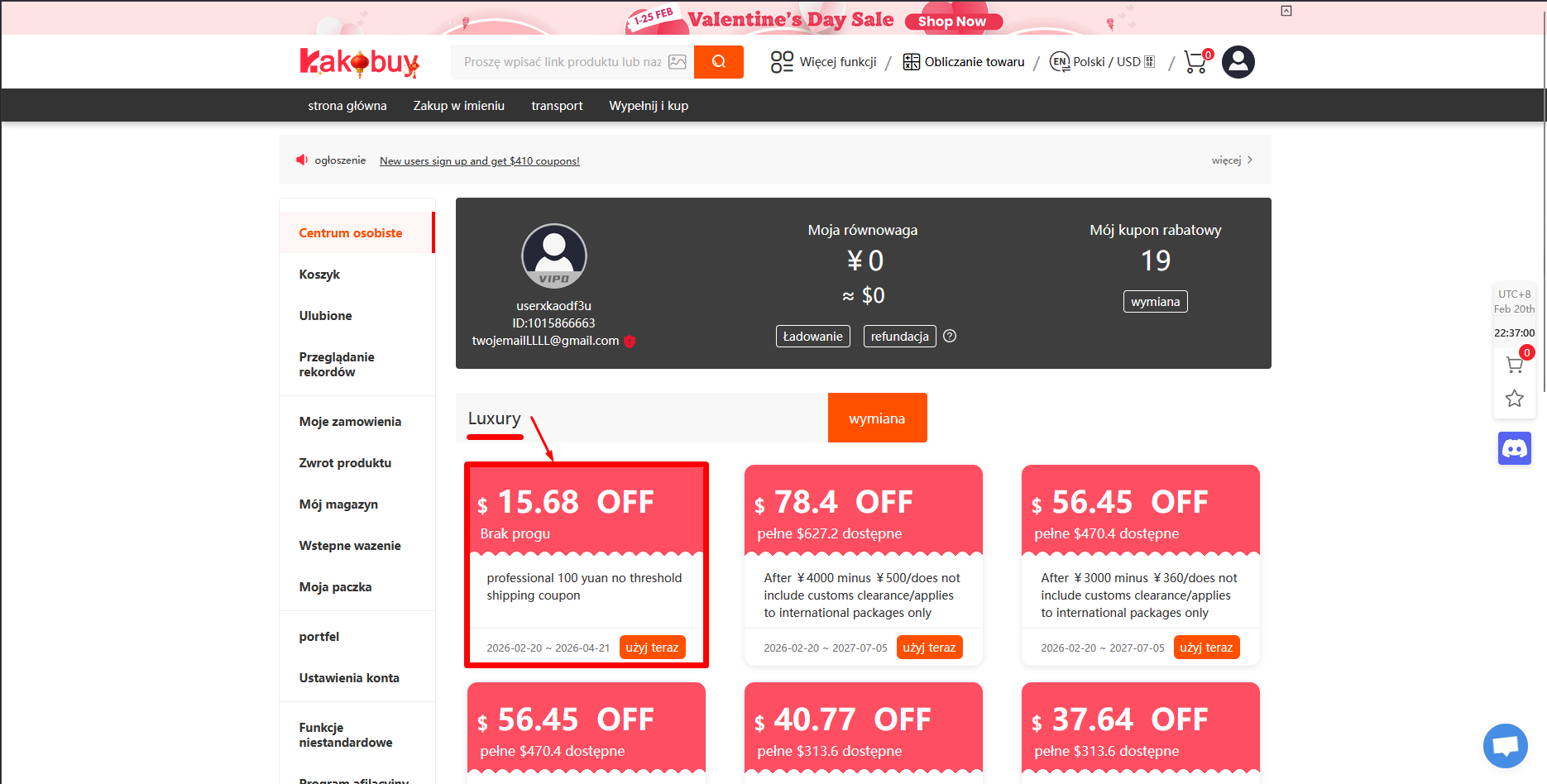 Odbiór Kakobuy Kupony